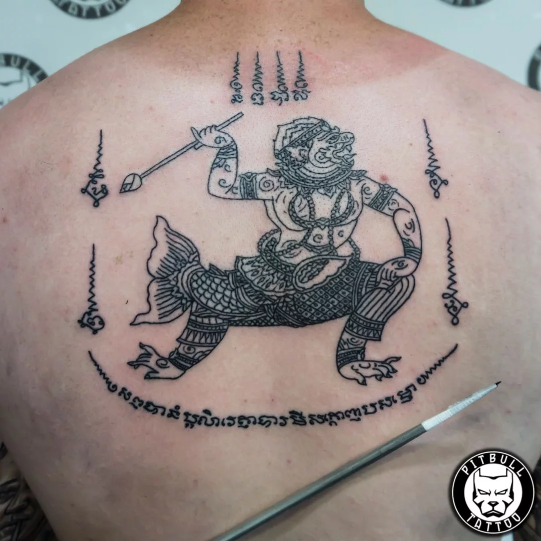 Premium Vector | Tattoo art buddha thai design on lotus hand drawing and  sketch