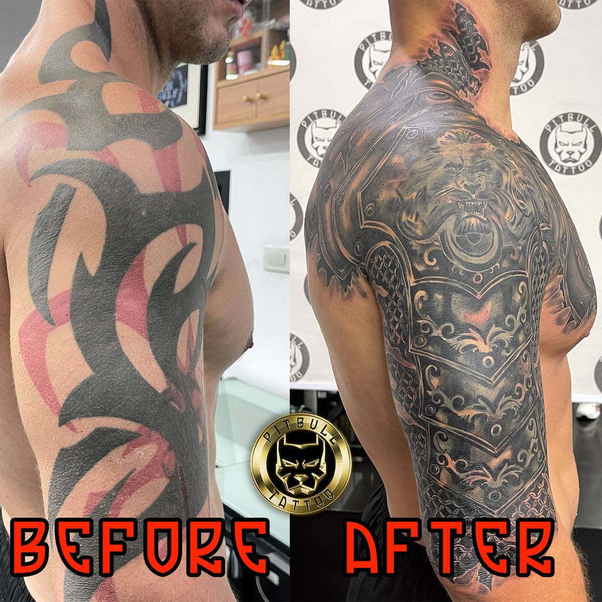 coverup over large black tattoo by Brian Murphy TattooNOW