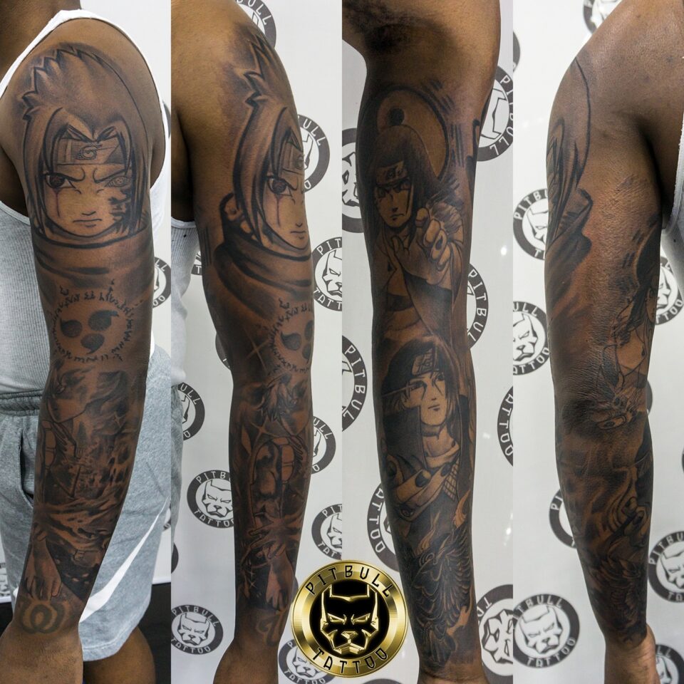 Anime Tattoo On Black Skin